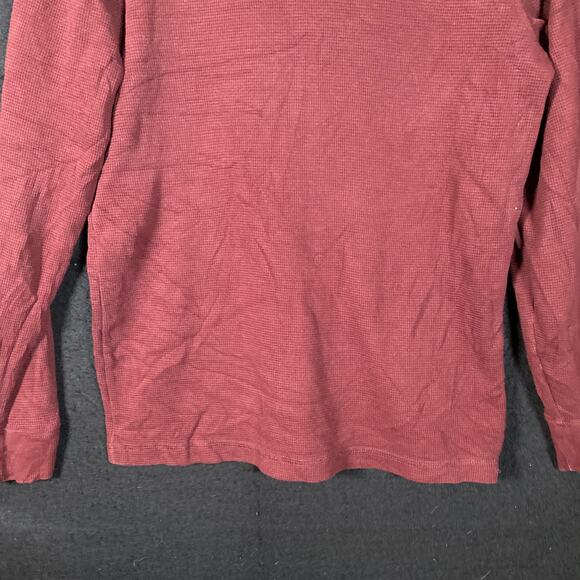 Eddie Bauer Mens Sweater Hoodie Maroon Pullover Henley Cotton Blend Small - Picture 3 of 11